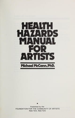 Health hazards manual for artists