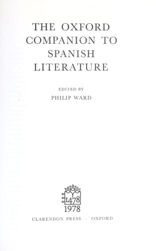 The Oxford companion to Spanish literature