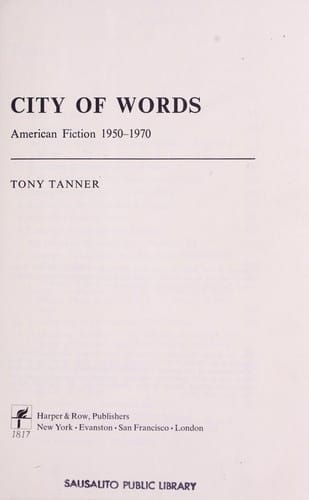 City of words: American fiction, 1950-1970.