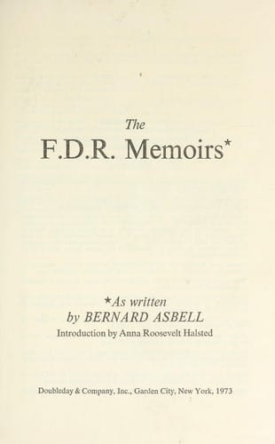 The F. D. R. memoirs