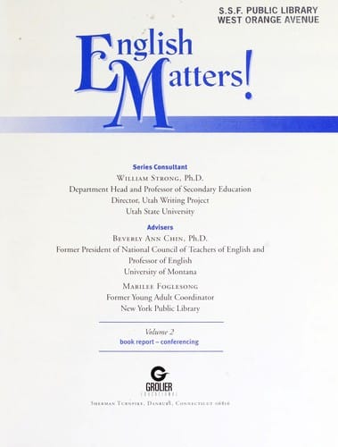 English Matters!: Volume 2 book report-conferencing