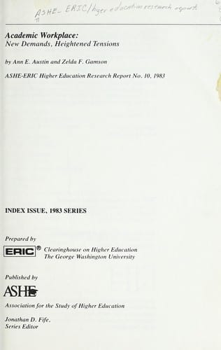 Academic workplace: new demands, heightened tensions