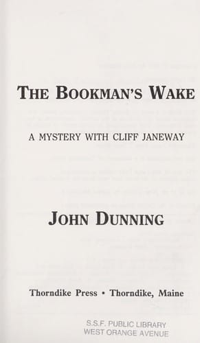 The bookman's wake: a mystery with Cliff Janeway