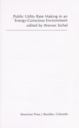 Public utility rate making in an energy conscious environment