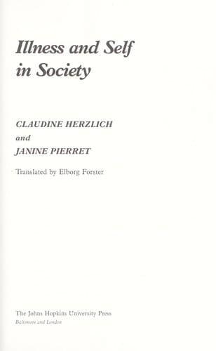 Illness and self in society