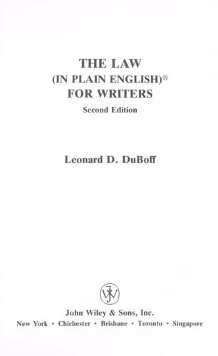 The law (in plain English) for writers