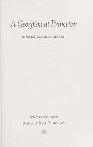 A Georgian at Princeton