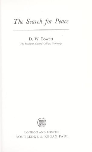 The search for peace