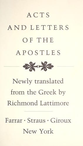 Acts and letters of the Apostles