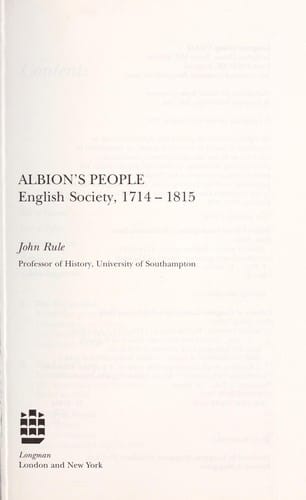 Albion's people: English society, 1714-1815
