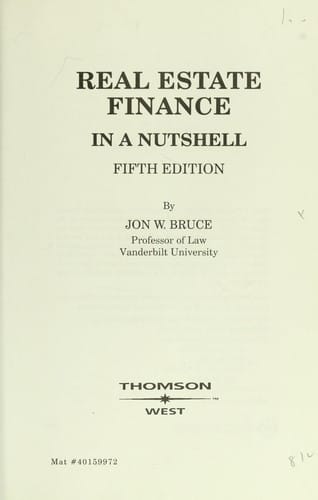 Real estate finance in a nutshell