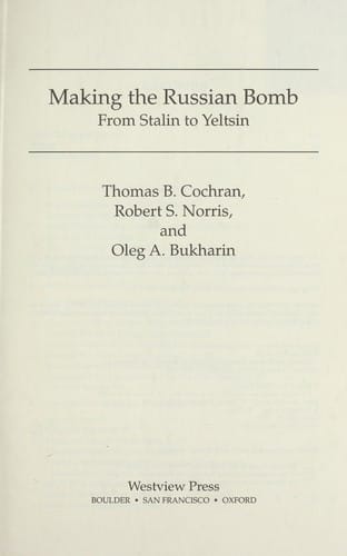 Making the Russian bomb: from Stalin to Yeltsin