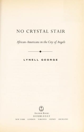 No crystal stair: African-Americans in the City of Angels