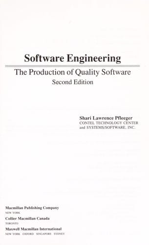 Software engineering: the production of quality software