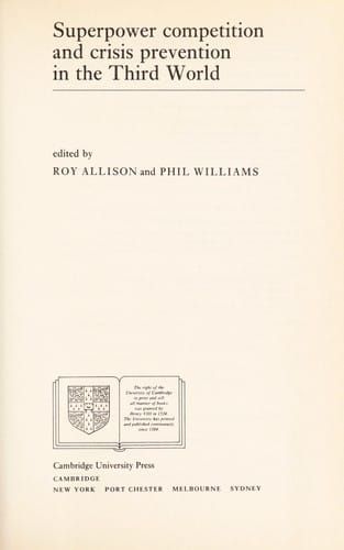 Superpower competition and crisis prevention in the Third World