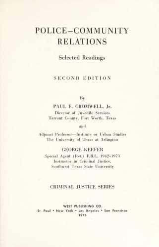 Police-community relations: selected readings