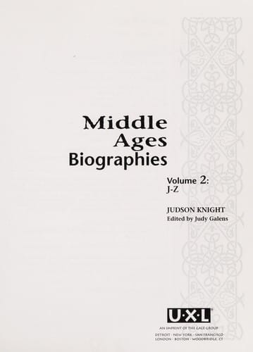 Middle ages: biographies