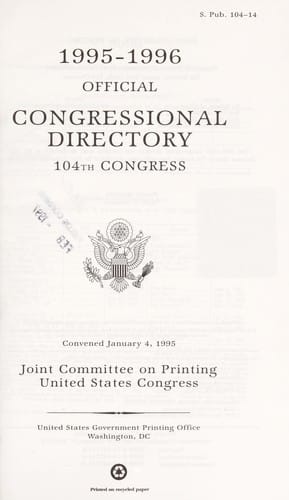 1995-1996 Official Congressional Directory: 104th Congress (Official Congressional Directory)