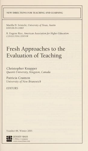 Fresh approaches to the evaluation of teaching