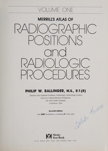 Merrill's  atlas of radiographic positions and radiologic procedures.