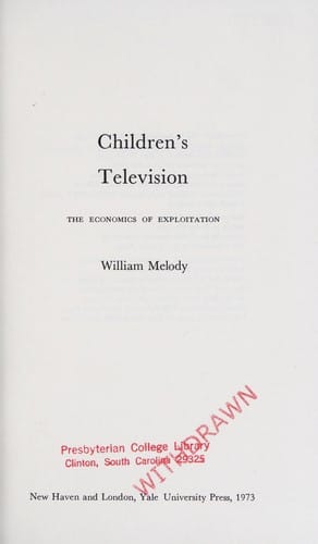 Children's television: the economics of exploitation