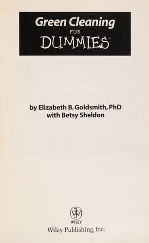 Green cleaning for dummies