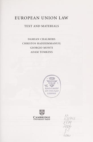 European Union law: text and materials