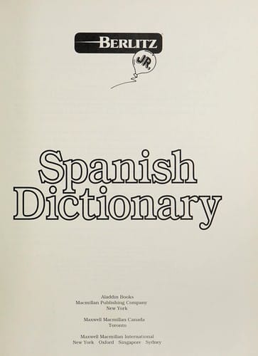 Berlitz Jr. Spanish dictionary