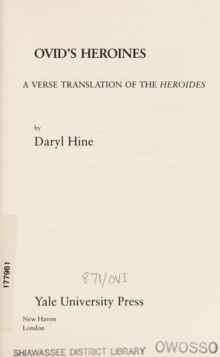 Ovid's Heroines: a verse translation of the Heroides