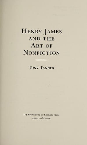 Henry James and the art of nonfiction
