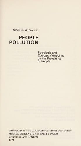 People pollution: sociologic and ecologic viewpoints on the prevalence of people