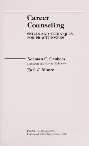 Career counseling: skills and techniques for practitioners