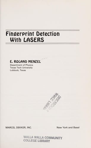 Fingerprint detection with lasers