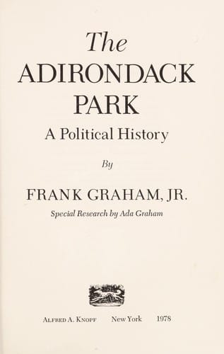The Adirondack Park: a political history