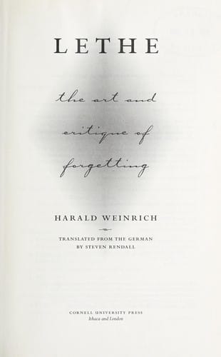 Lethe: the art and critique of forgetting