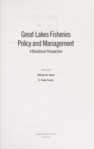 Great Lakes fisheries policy and management: a binational perspective