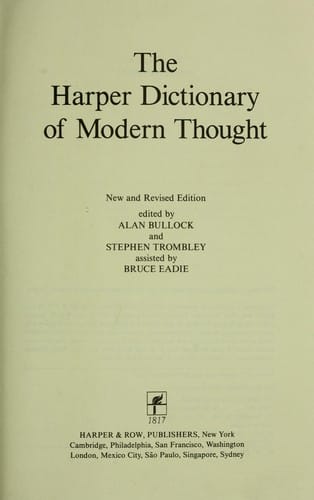 The Harper dictionary of modern thought.