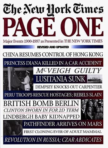 The New York Times Page One: Major Events 1900-1997 As Presented in the New York Times