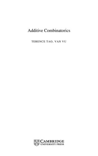 ADDITIVE COMBINATORICS.