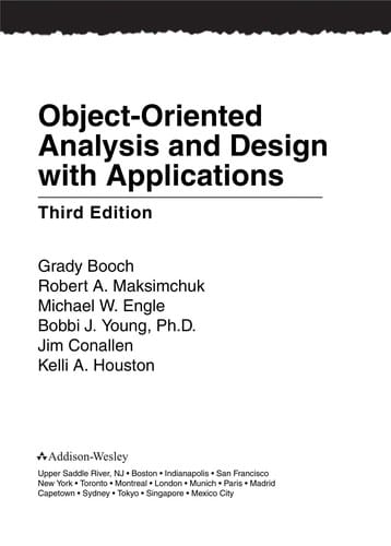 Object-oriented analysis and design with applications
