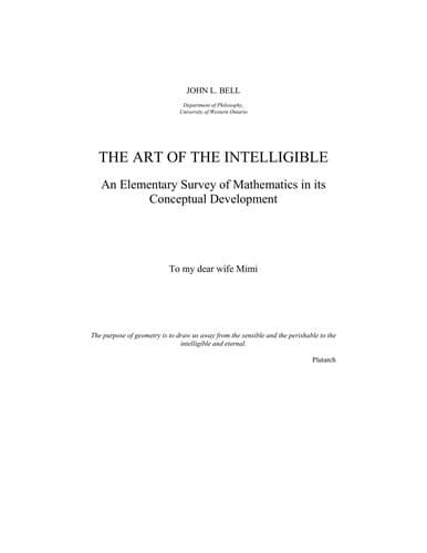 The art of the intelligible: an elementary survey of mathematics in its conceptual development