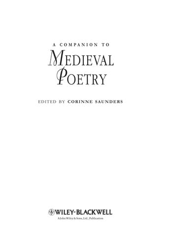 A companion to medieval poetry