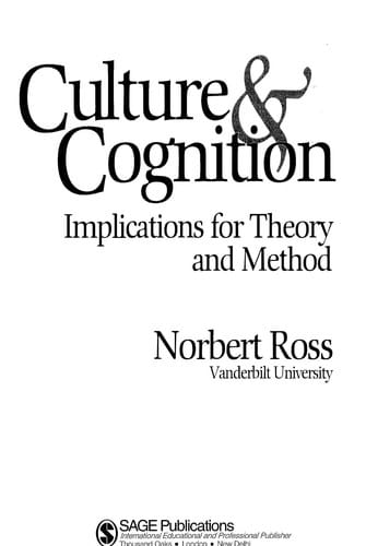 Culture & cognition: implications for theory and method