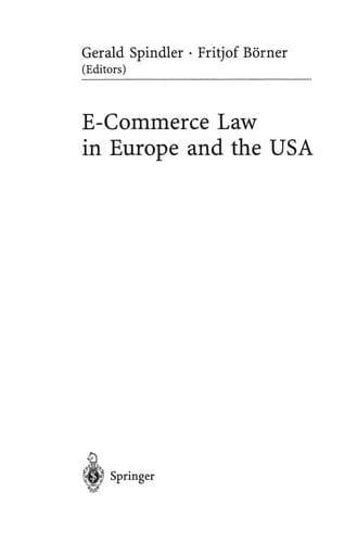 E-Commerce Law in Europe and the USA