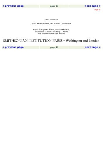 Ethics on the ark: zoos, animal welfare, and wildlife conservation