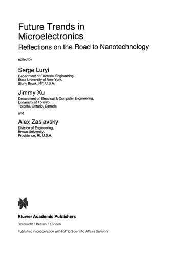 Future Trends in Microelectronics: Reflections on the Road to Nanotechnology