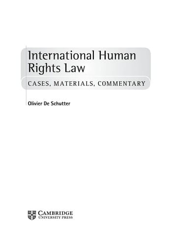 International human rights law: cases, materials, commentary