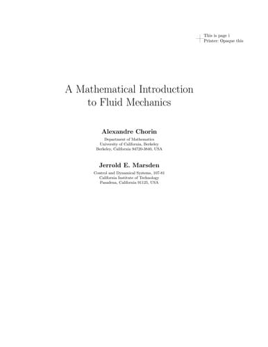 A mathematical introduction to fluid mechanics