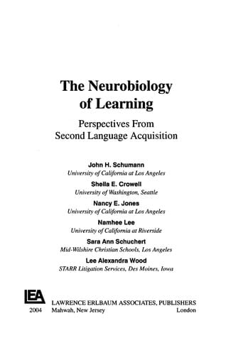 The neurobiology of learning: perspectives from second language acquisition