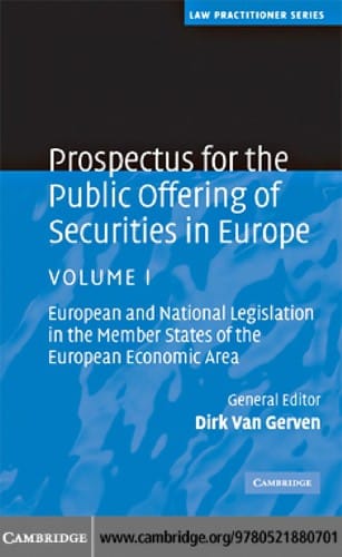 Prospectus for the public offering of securities in Europe